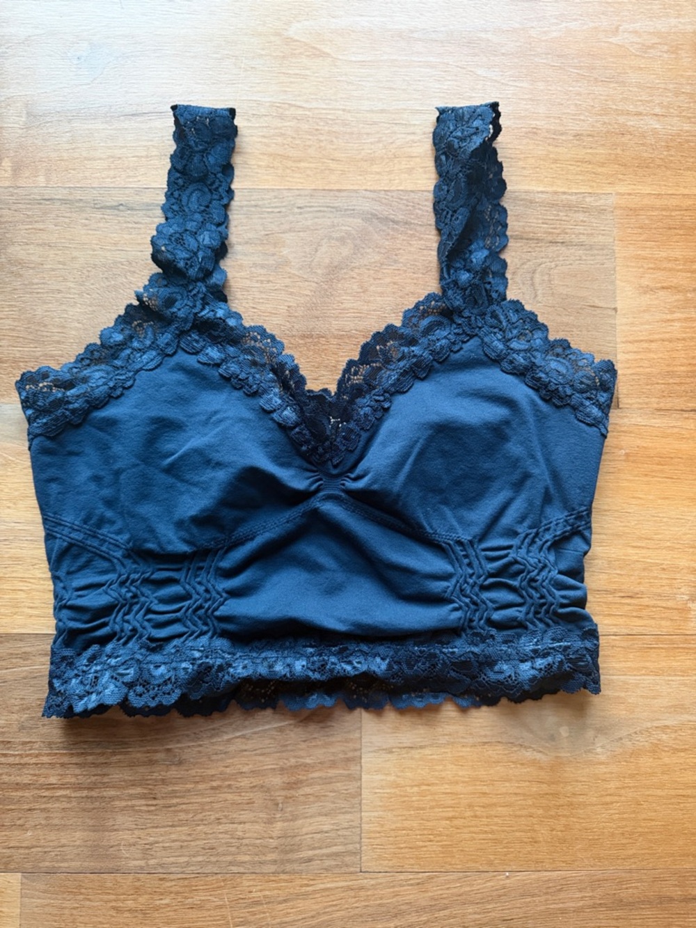 Lace Trim Bralette - Dark Navy